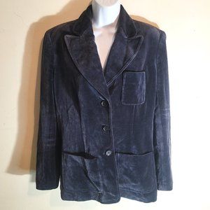 Body by Victoria Victoria's Secret Velvety Silk Blend Blue Blazer Size 14